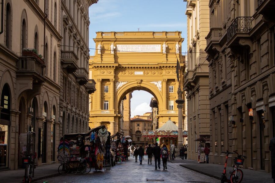 Piazza della Repubblica arch in Florence