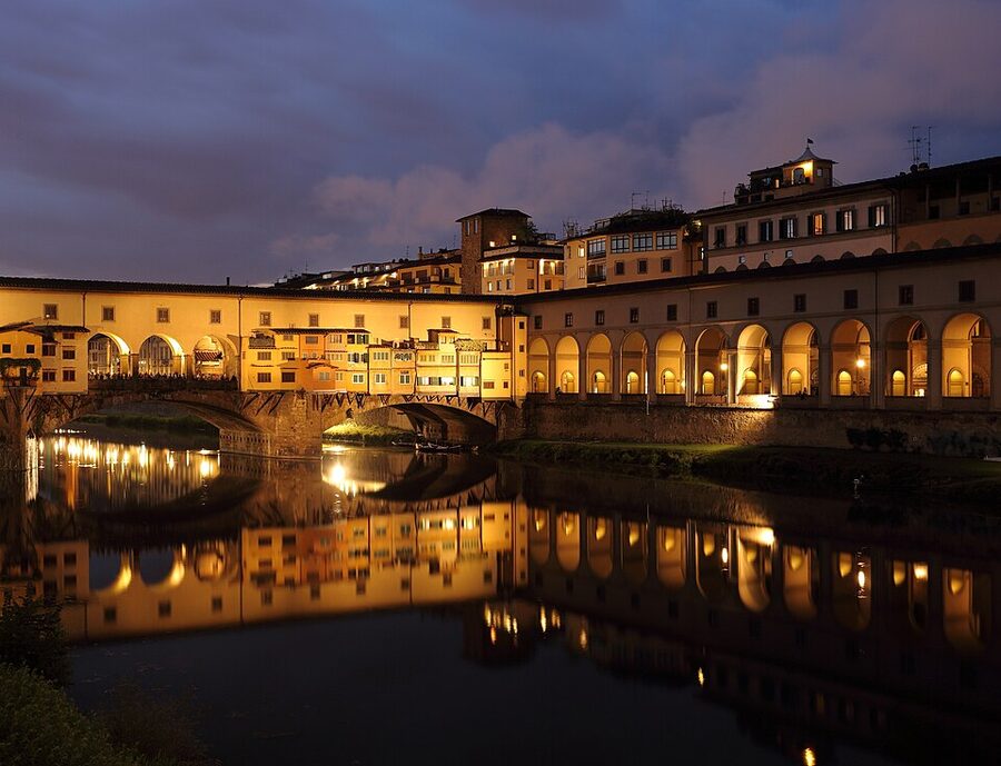 Ponte Vecchio at dusk in Florence