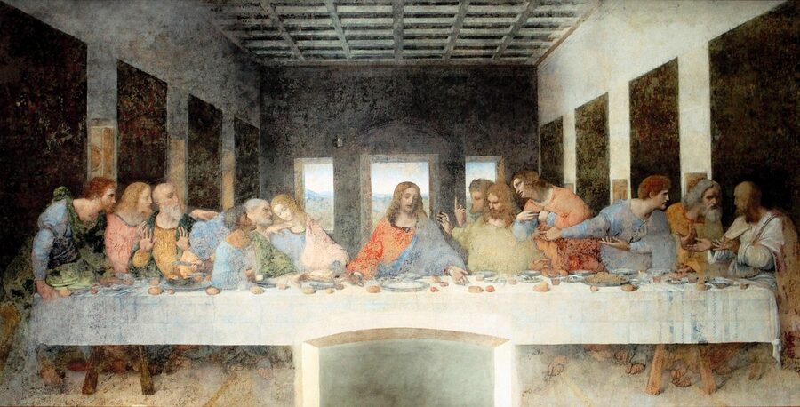The Last Supper mural by Leonardo da Vinci