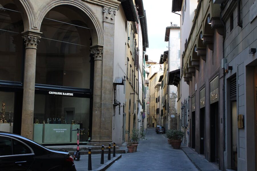 A narrow Florence street near the Accademia