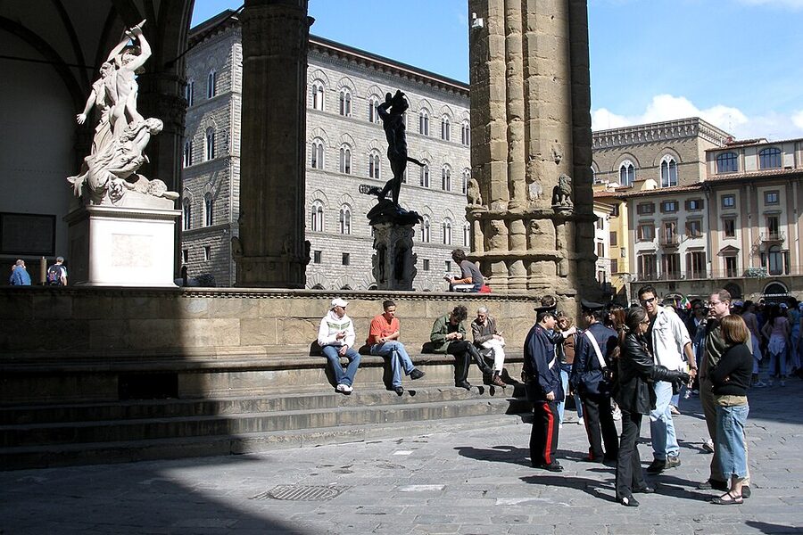 Loggia dei Lanzi sculpture gallery Piazza della Signoria Florence