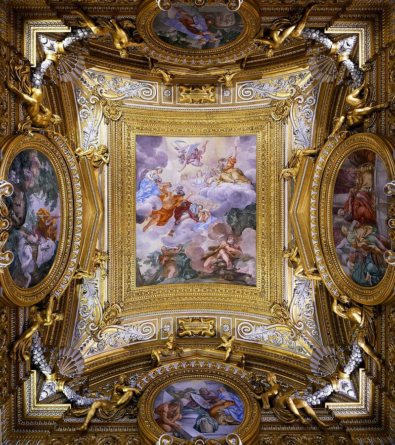Saturn Hall ceiling fresco in Pitti Palace