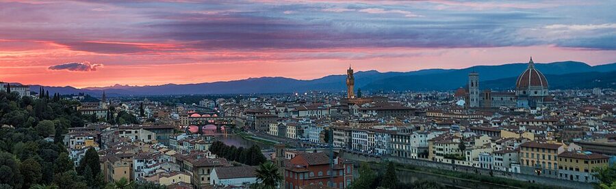 Crowd watching sunset at Piazzale Michelangelo Florence