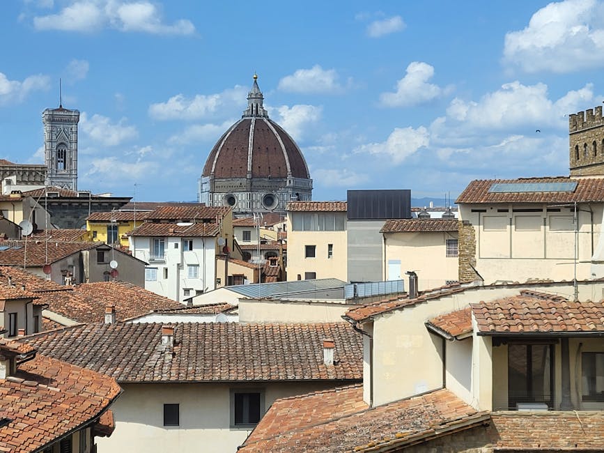 View of Florence rooftops and the Duomo