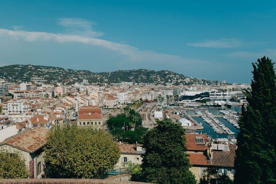 Cannes harbor and cityscape on the French Riviera