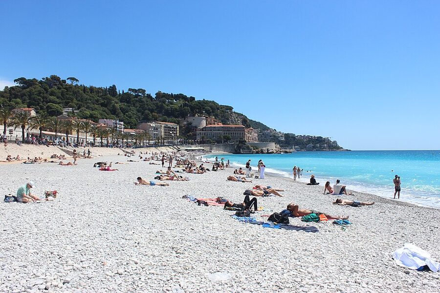 Promenade des Anglais beach in Nice