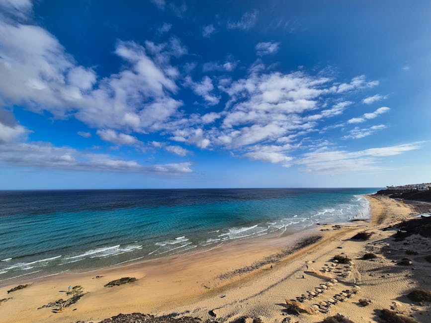 Clear blue water beach in Fuerteventura along the Jandia peninsula