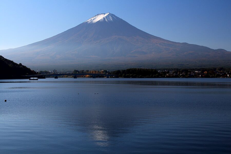 Mount Fuji reflected in Lake Kawaguchi 2015