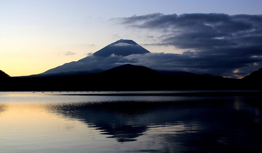 Mount Fuji reflected from Lake Shoji