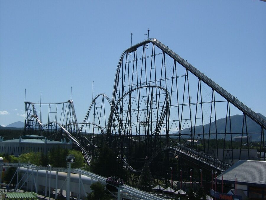 Fujiyama Rollercoaster at the Fuji-Q Highland amusement park in Japan