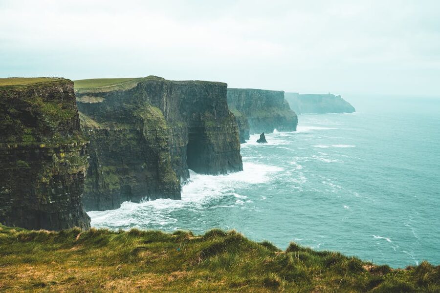 Cliffs of Moher under heavy overcast clouds