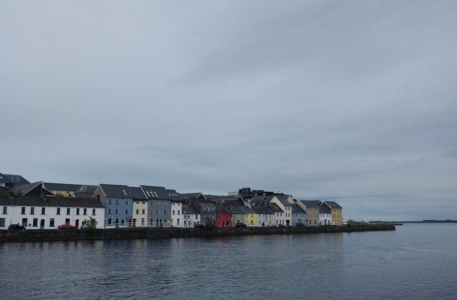 Galway Long Walk colourful houses on the Corrib