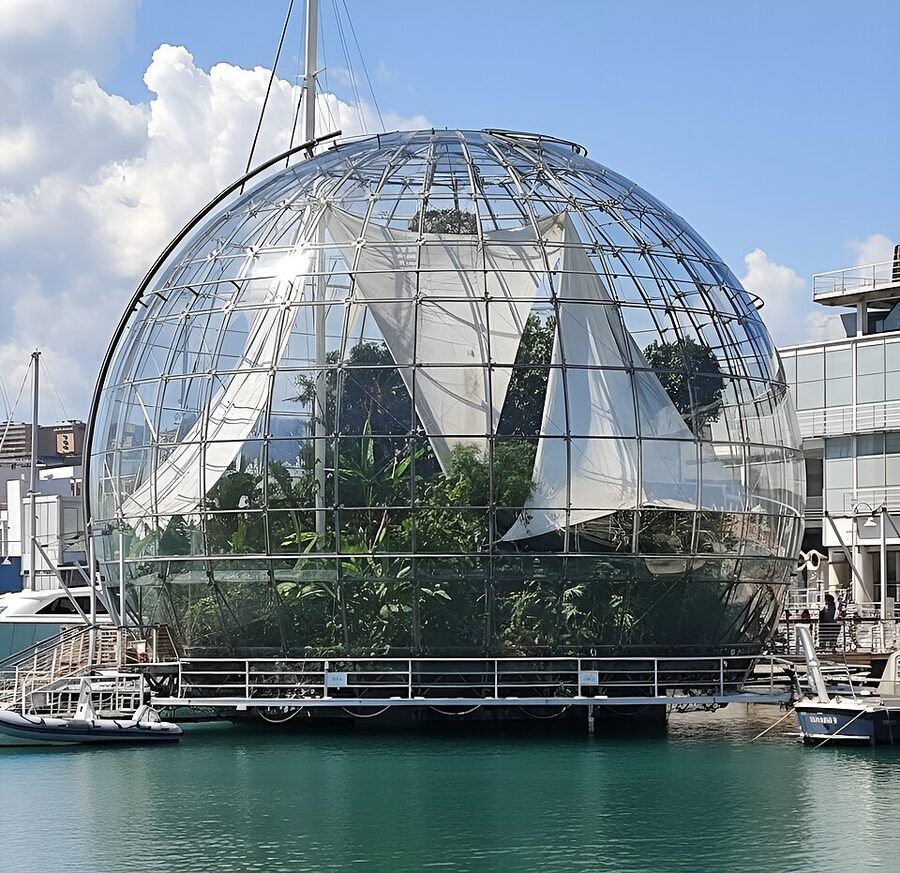 The Biosfera glass sphere by Renzo Piano in Genoa