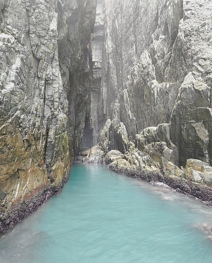 Sea cave at Haegeumgang rock formation Geoje