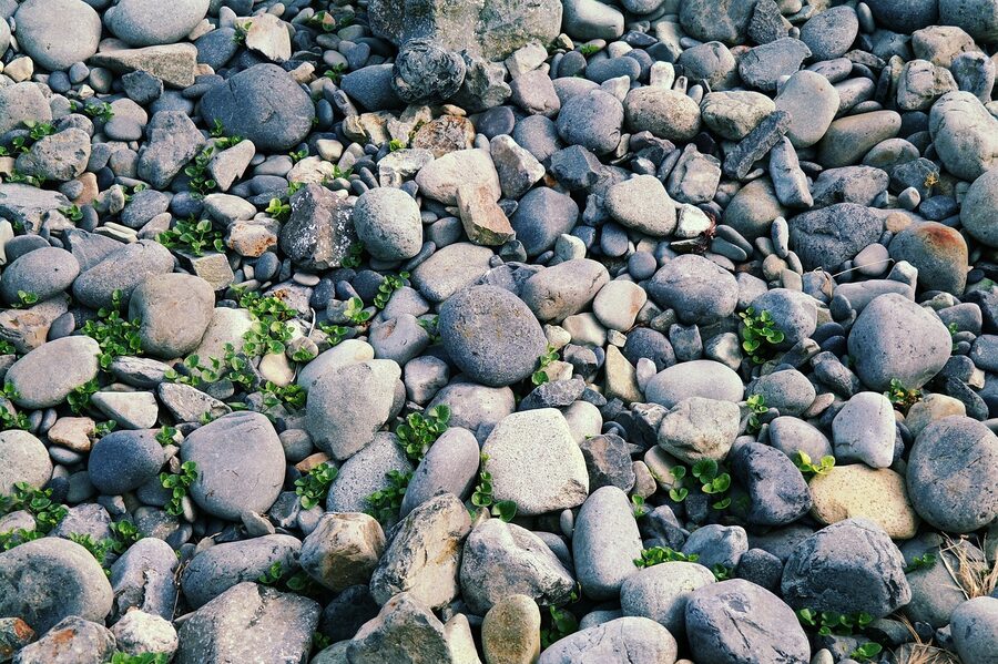 Rounded black pebbles of Mongdol beach Geoje