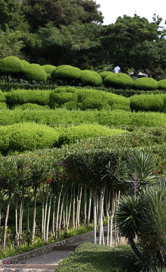 Oedo Botania terraced gardens with sea view