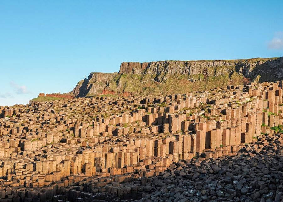 The Giants Causeway hexagonal basalt columns on the Causeway Coast Northern Ireland