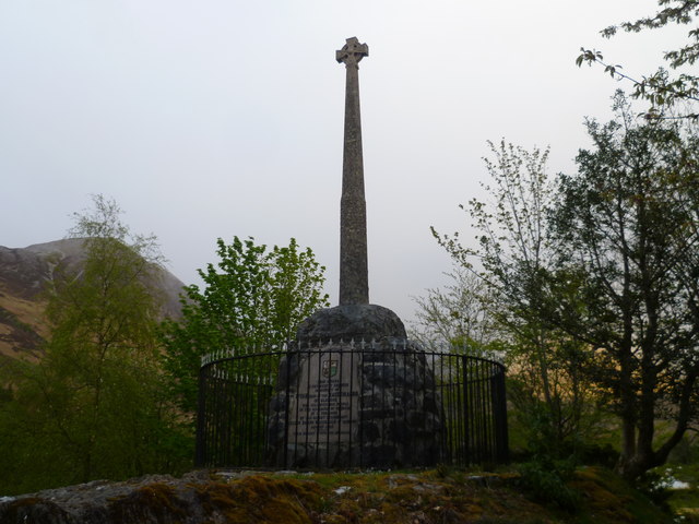 Glencoe Massacre memorial stone Celtic cross