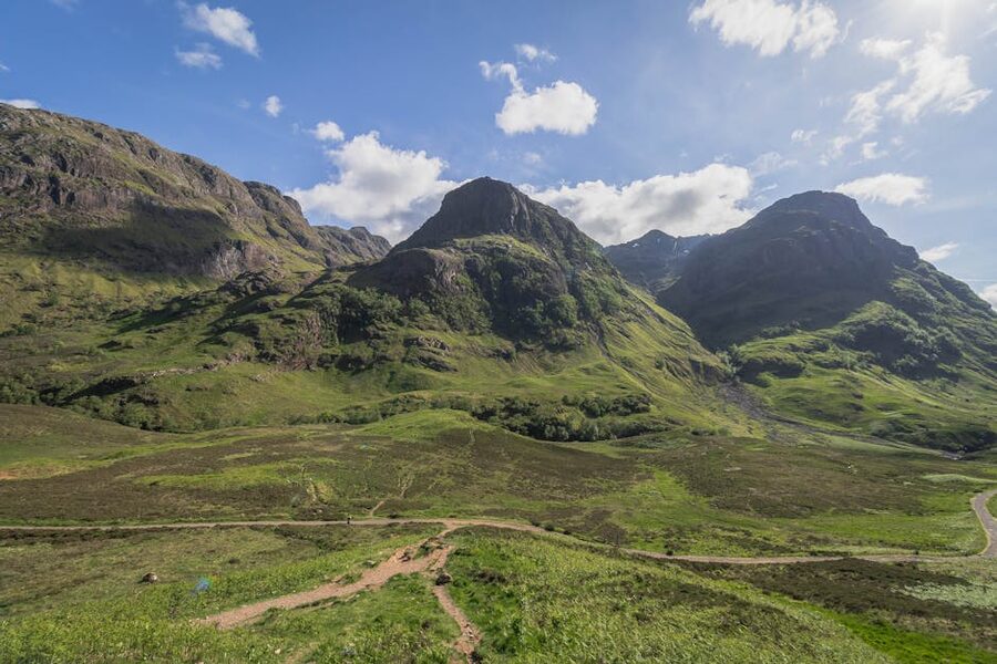 Three Sisters of Glencoe in summer
