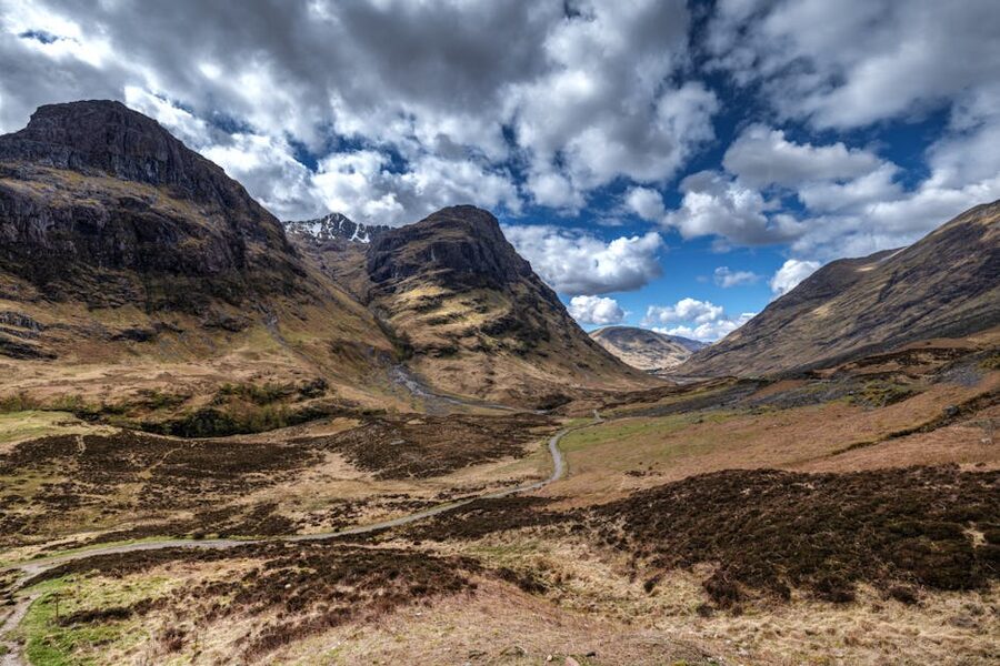 Glencoe Valley with dramatic skies