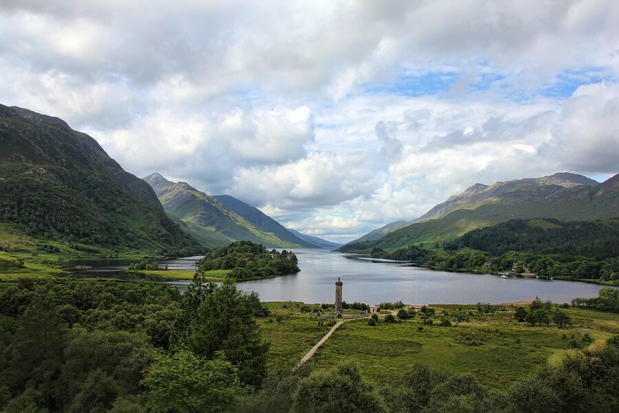 Glenfinnan Loch Shiel under dramatic sky