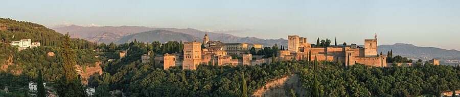 Alhambra at evening seen from Mirador San Nicolas