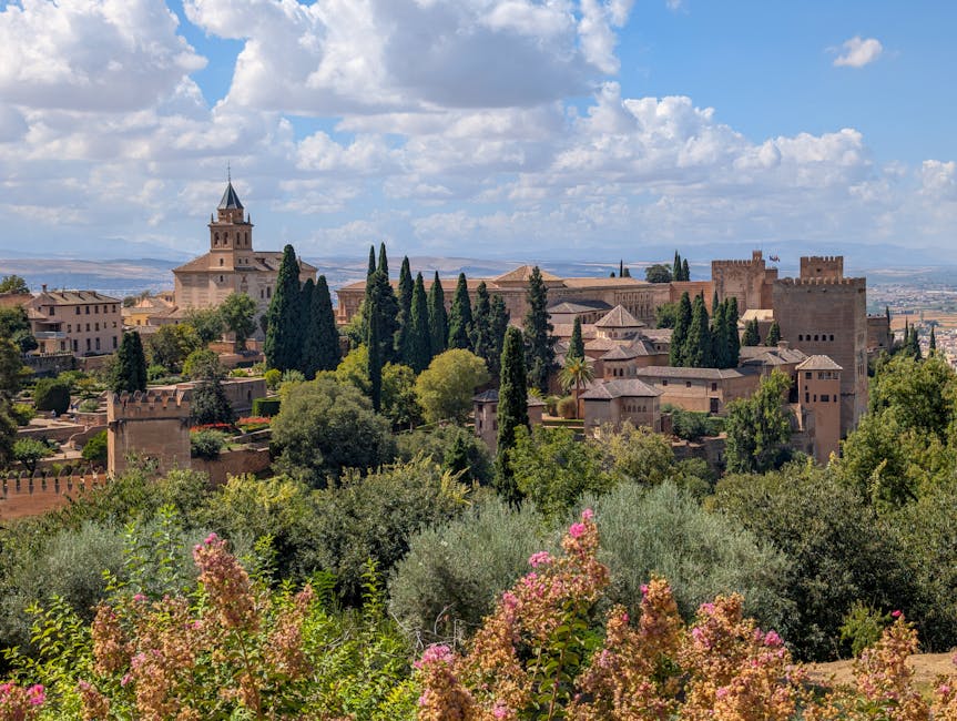 Alhambra Palace and gardens in Granada