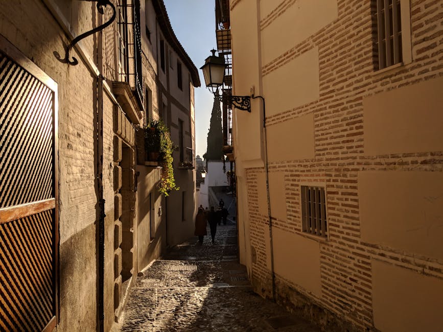 Granada cobblestone streets at dusk