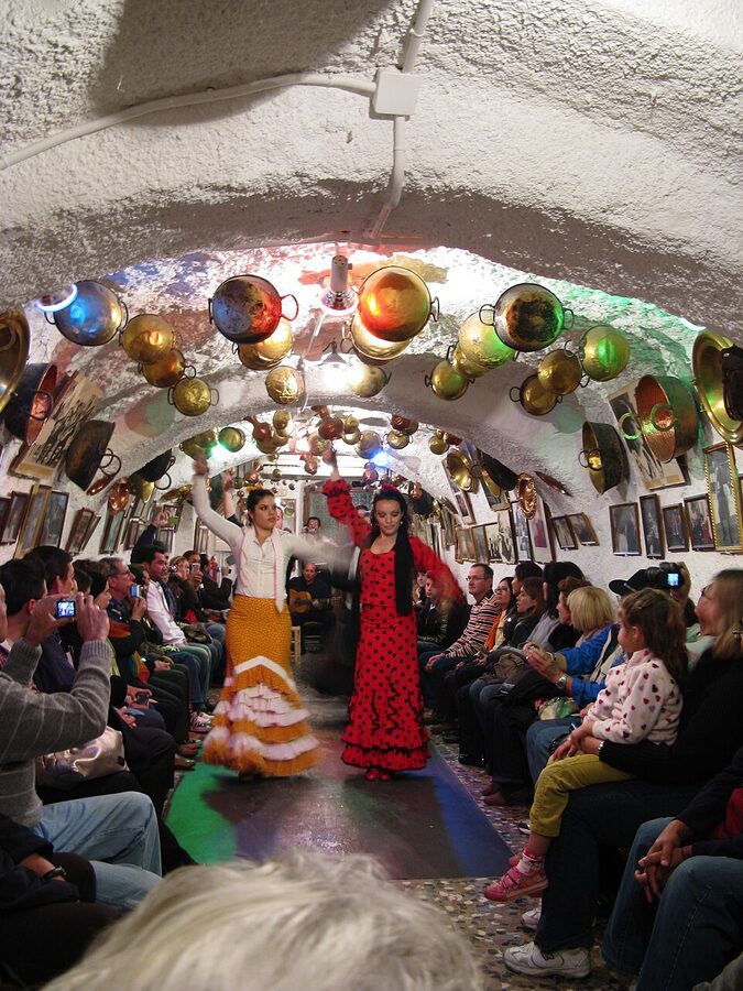 Cantaor singing flamenco in a Sacromonte cave Granada