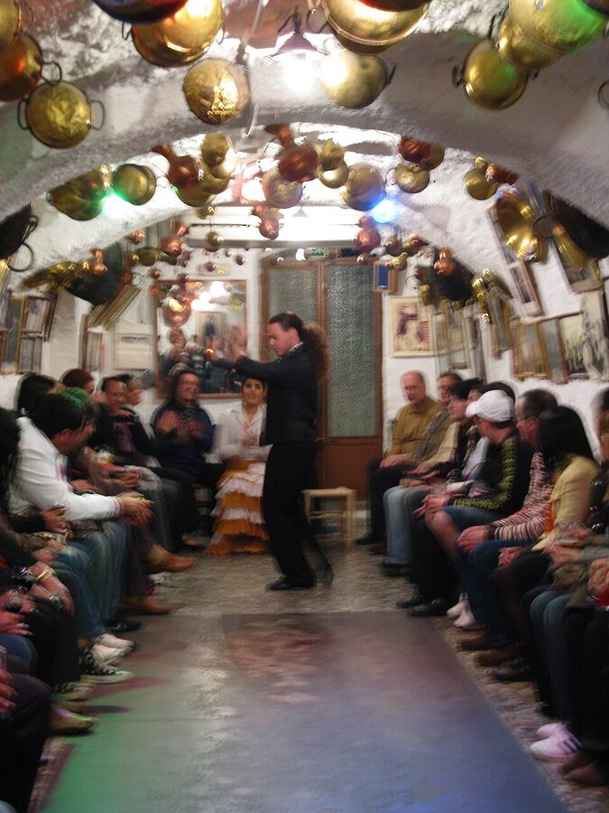 Flamenco dancers performing at Cueva de la Rocio in Sacromonte Granada