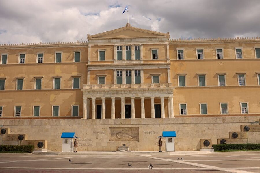 Greek Parliament building at Syntagma Square Athens