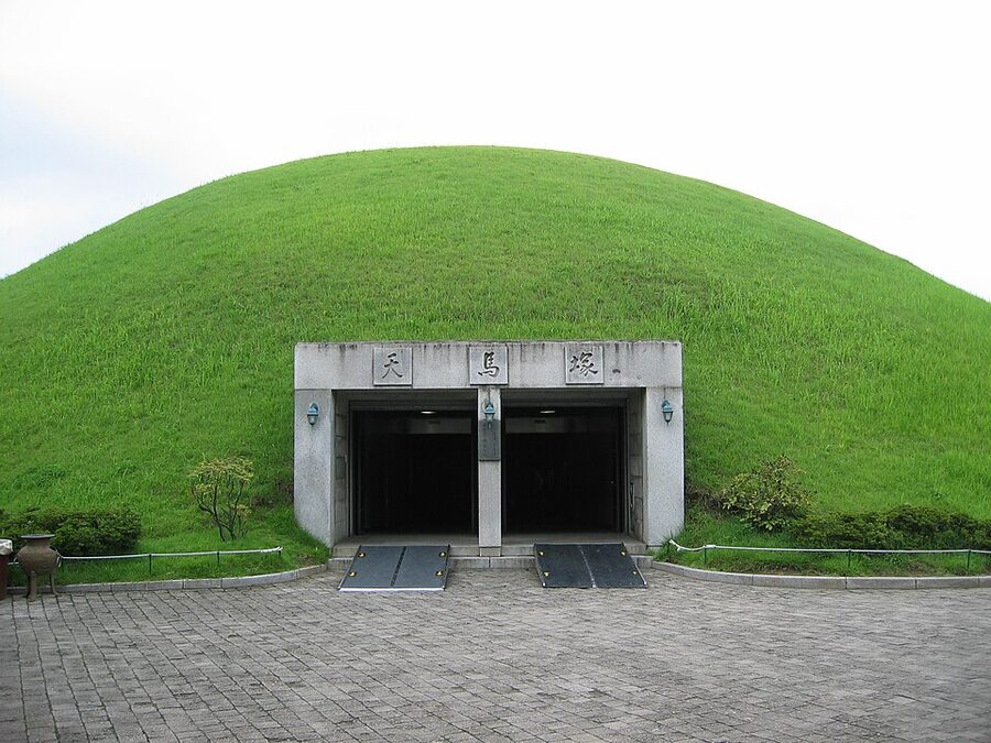 Cheonmachong Heavenly Horse Tomb entrance at Daereungwon Gyeongju