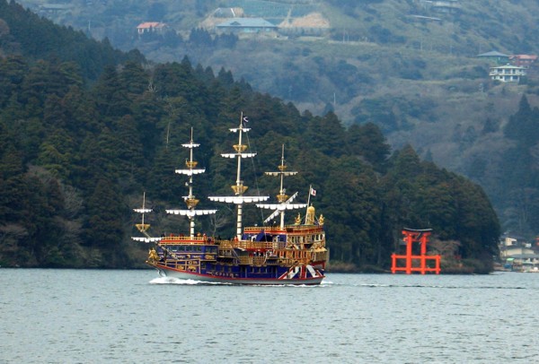 Pirate ship at Lake Ashi in Hakone Japan