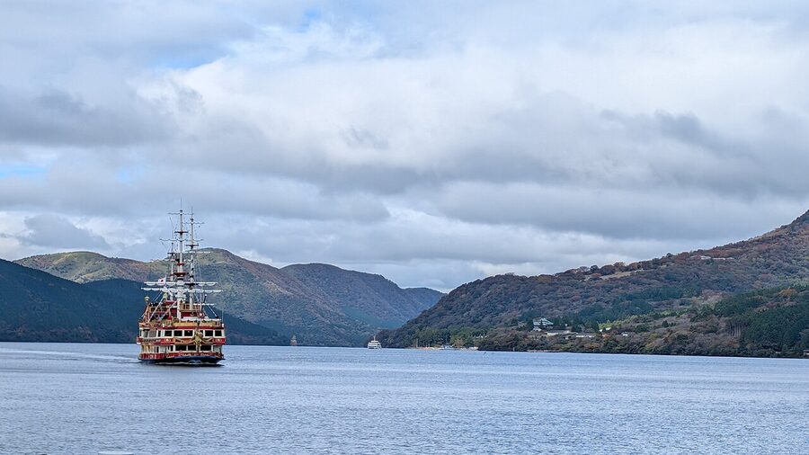Pirate-themed sightseeing cruise at Lake Ashi Hakone Japan