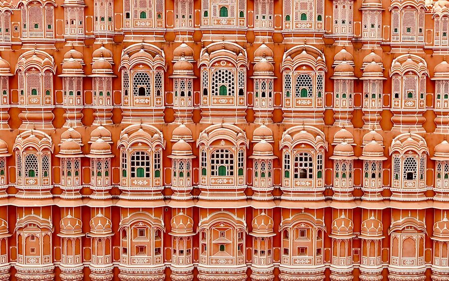 Hawa Mahal lattice windows close-up Jaipur