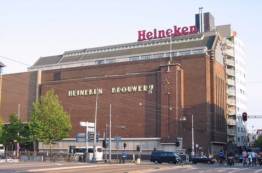 Former Heineken brewery building on Stadhouderskade 78 in central Amsterdam