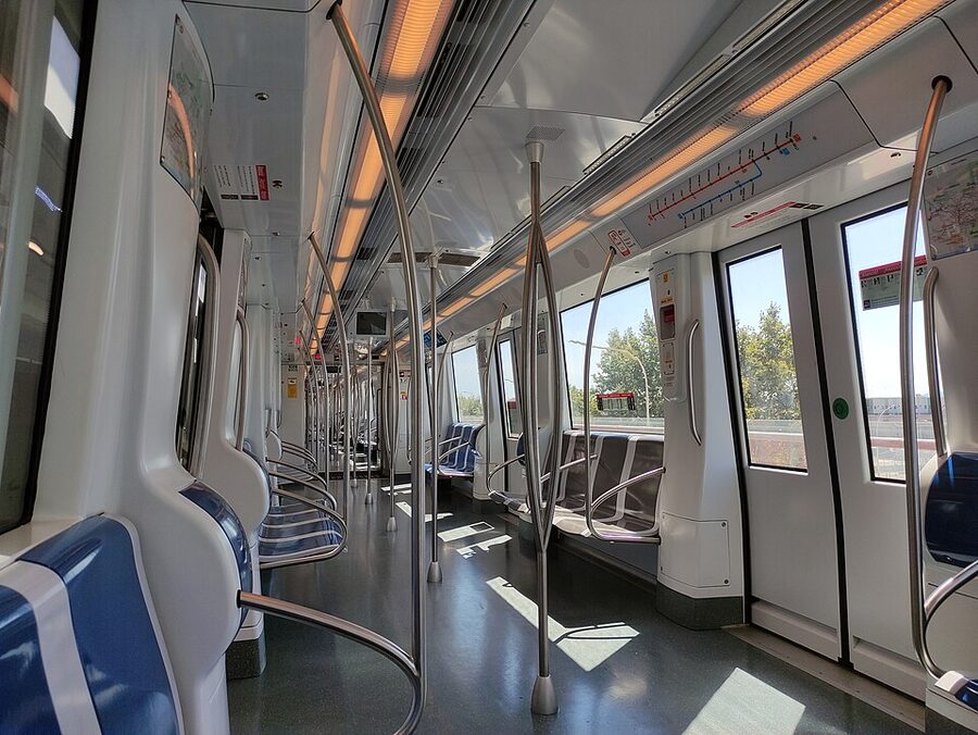 Inside a Barcelona Metro L10 South train