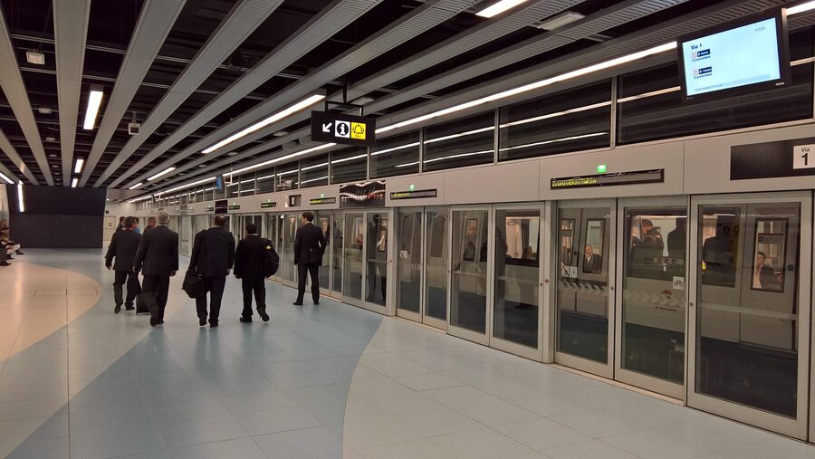 Barcelona metro station platform