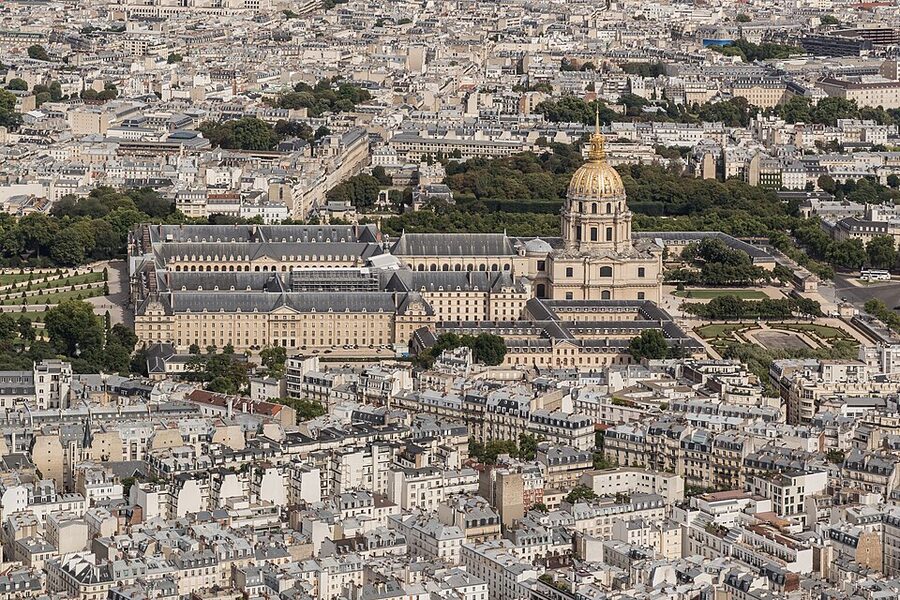 North facade of Hotel des Invalides in summer