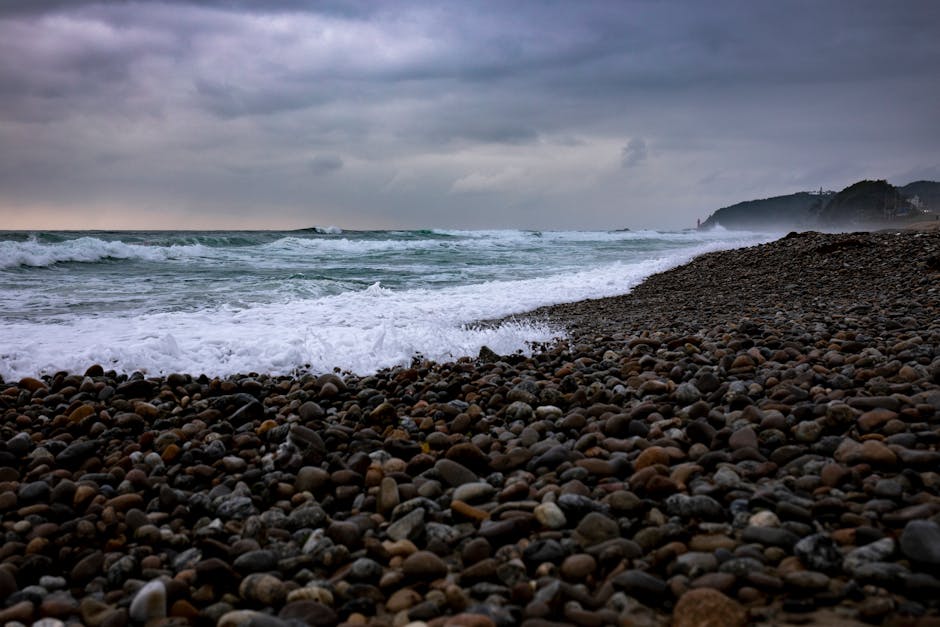 Quiet beach on the east coast of Korea with calm water