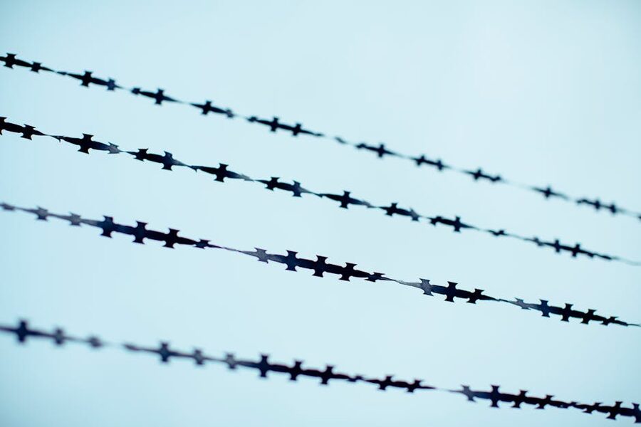 Barbed wire border context at DMZ