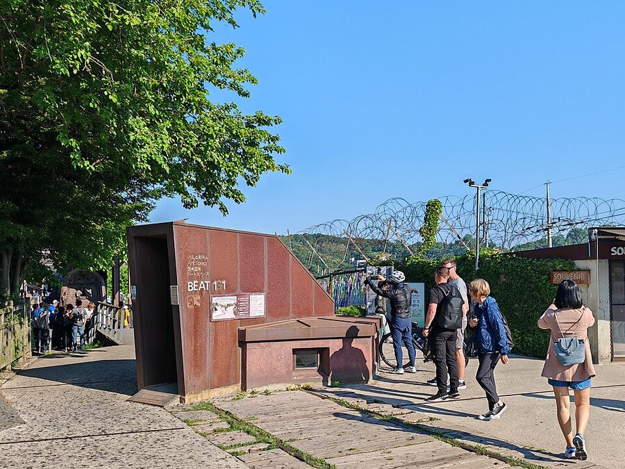 DMZ viewpoint near Imjingak with South Korea flag