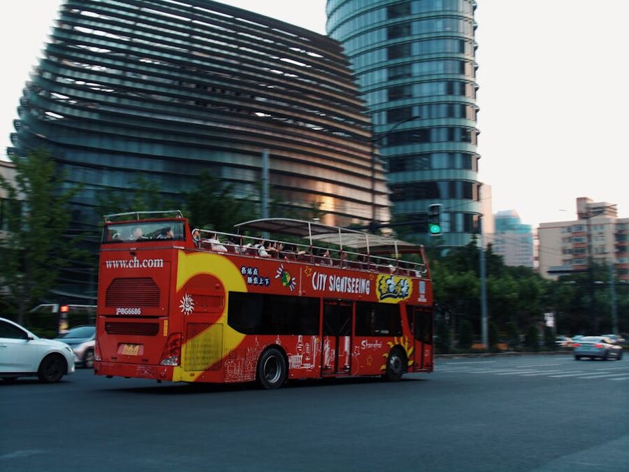 Open-top sightseeing bus style day trip