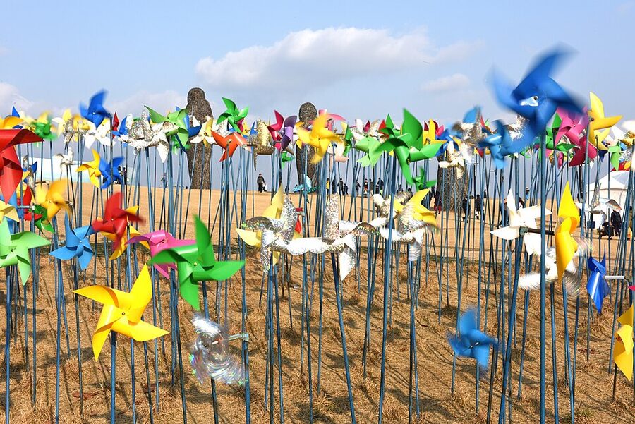 Pyeonghwanuri Park pinwheels at Imjingak DMZ South Korea