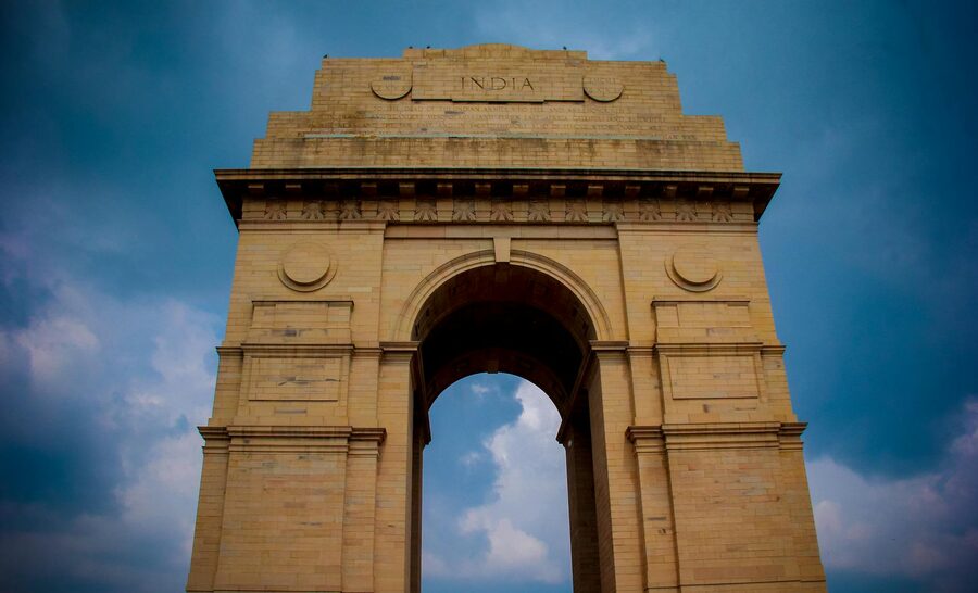 India Gate under blue sky