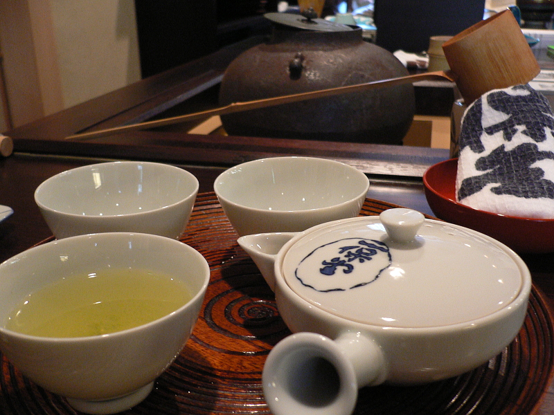 Japanese traditional tea preparation in Kyoto