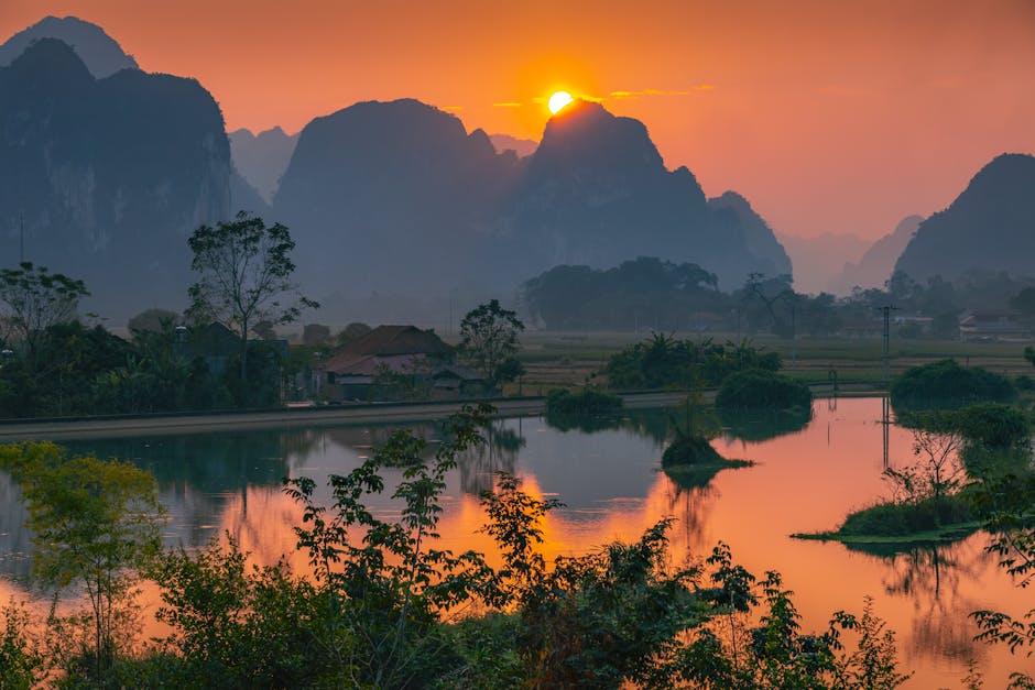 Jungle cascade and waterfall in Vietnam
