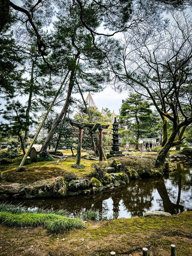 Stone bridge in Kanazawa garden