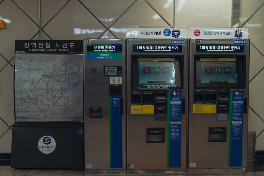 Seoul metro ticket vending machines