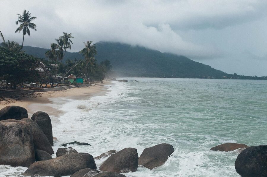 Tropical beach on Koh Samui Thailand with gentle waves